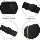 2 x VKIOIP Unisex Fanny Pack Waist Belt Bag with Adjustable Strap,Hands Free Crossbody Fanny Bag with Zipper for Woman and Man,for Hiking,Running,Sports Gifts(Black)