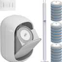 CTIME Disposable Toilet Brushes - Toilet Cleaning Brush Heads, Brush Holder, Storage Box, and 18 Replacement Cleaning Brush Heads for Bathrooms and Toilets