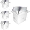 15x10x11" Insulated Shipping Box, Perishable Cooler for Frozen Food Styrofoam Boxes for Cold Shipping Perishables Packaging Insulated Carton with Aluminum Foil Liner Bag, 4 Pack