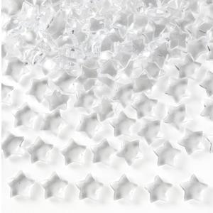 263 Pcs White Vase Filler Ice Rocks, Star Crystals Gems Memorial Day Independence Day 3D Star for Table Scatter, Party Wedding Arts Crafts