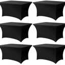 Fitted Stretch Rectangle Spandex Tablecloth
Wrinkle-resistant Poly-spandex Tablecloth (48"x30") Washable Table Cover for Party, Dining, Wedding, Banquet and Festival, 6 pcs