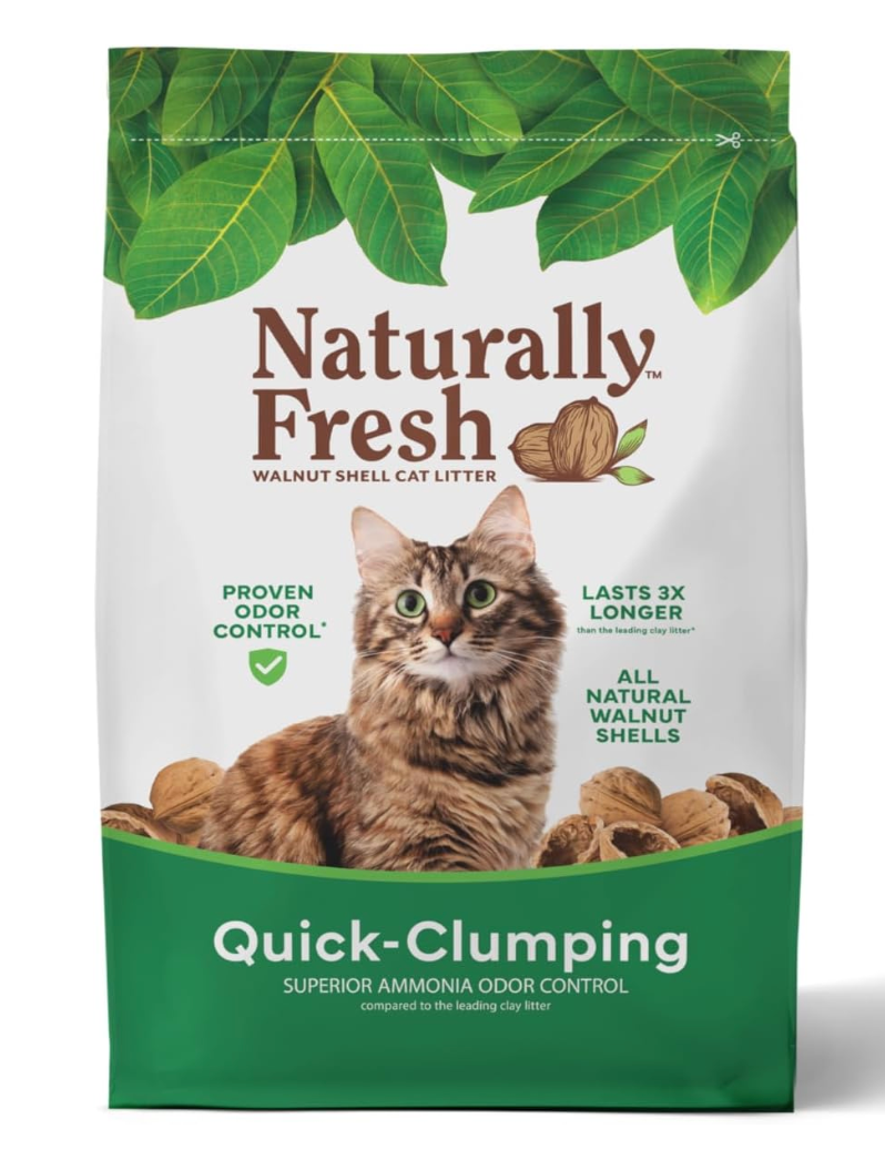 Naturally Fresh Cat Litter Made from Walnut Shells, Quick-Clumping, Unscented, Upcycled, Easy Scooping, Sustainable, 30 Lbs