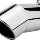 Car Stainless Steel Exhaust Tips Fit 2.75 to 3 Inch Car Exhaust Pipe Modification Tail Throat Tail Pipe Steel Exhaust Tips Finish Tailpipe Silver
