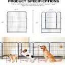 Dog Playpen,32/40/45 Inch Height in Heavy Duty, Folding Indoor Outdoor Anti-Rust Dog Exercise Fence, Portable Pet Playpen with Door for Large Medium Small Dogs and Pet (16 Panels, 32 Inch) Silver