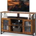 WLIVE TV Stand 55 inch TV, Tall Entertainment Center with Storage, Farmhouse Industrial TV Console for Bedroom Living Room, Rustic Brown