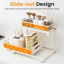 Under Sink Organizer, Heavy Duty Metal Pull Out Cabinet Organizer Slide Out Sink Shelf Organizer Height Adjustable, Multi-Purpose Storage Shelf for Kitchen Bathroom(Sand,1Pack)