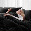 Newspin Full Comforter Set Black - Bed in a Bag Full Size 8 Pieces, All Season Bed Set, Fluffy Comforter Set with Sheets, Sheet Set Quilt Blanket, Pillowcases & Shams & Bed Skirt