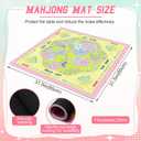 Soulchen Yellow and Pink American Mahjong Mat with Rules for Table, No Creases, Ships Rolled, 31.5 x 31.5 Non-Slip Noise Reduction Gaming Mat with Carrying Bag for Mahjong Poker Card Board Games, 31.5 x 31.5 x 0.2 inches