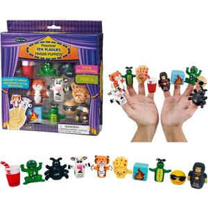 Jewish Holiday Learning & Storytelling Passover 10 Plagues Finger Puppets Set  10 Vinyl Puppets for Each Plague - Fun Educational Toy for Kids Ages 3+, Ideal for Passover Seder & Classroom
