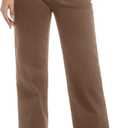 Women's Jeans High Waisted Straight Leg Stretchy Jeans Trendy Wide Leg Tummy Control Loose Casual Denim Pants (Brown), 6 Short