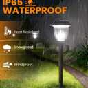 AOSEA Bright 10 Pack Solar Lights Outdoor Waterproof IP65,LED Sola Pathway Lights for Outside,Landscape Path Lighting,Garden Decor for Yard,Patio,Landscape,Walkway,Sidewalk,Driveway,Lawn (Cold White)