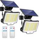 oulac Solar Lights for Outside, 210 LED Motion Sensor Outdoor Lights, IP68 Waterproof Outdoor Solar Lights, Solar Flood Lights Outdoor for Yard, Patio, Garden(2 Pack)