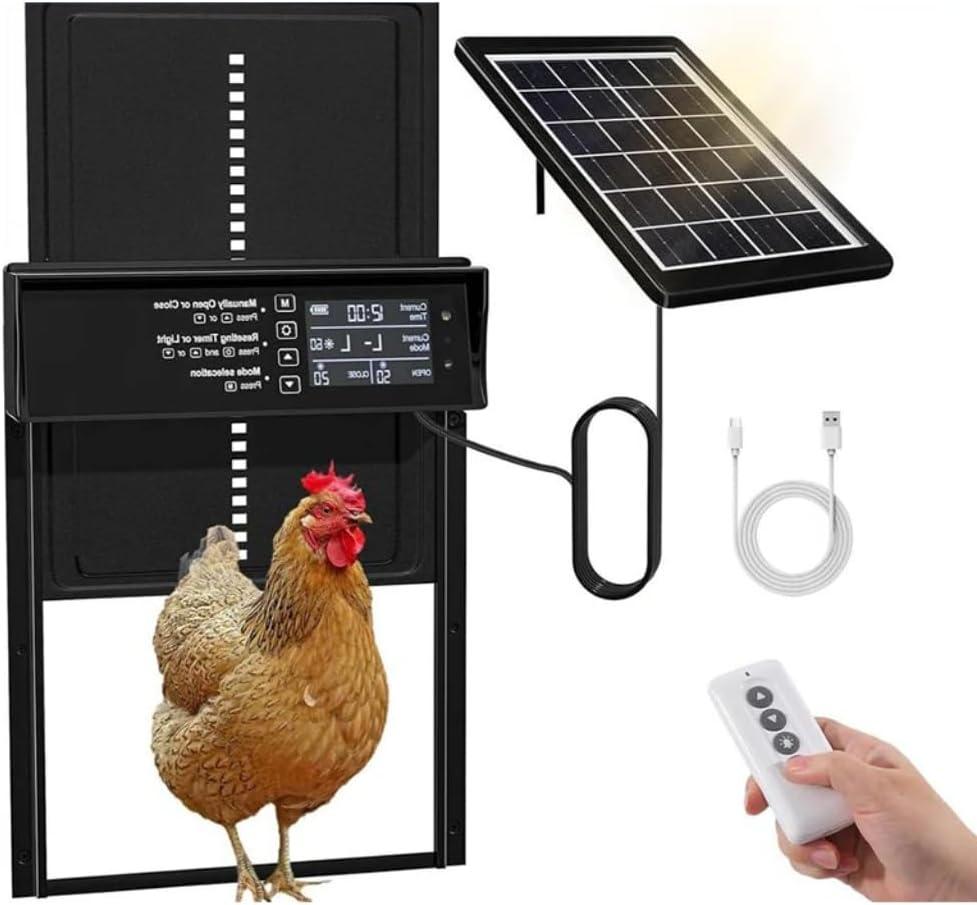 Automatic Chicken Coop Door,Battery Powered Electric Chicken Coop Door with Smart Timer, Chicken Door,Ducks, Geese Poultry.Solar Chicken Coop Door,Chicken Door