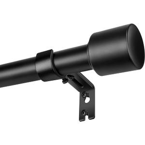 1” Diameter Curtain Rods Itself is 30 to144 inch 2 Pack Fit 30-142 inch, 66 to 120 inch Window with Heavy Duty Adjustable Rod Matte Black Curtain Splicing Metal Extra Long Curtain Rod for Windows