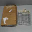 DoubleFill 2 Pcs Hanging Storage Baskets Iron Wire Handwoven Wall Baskets with Wicker Hook Rustic Wall Mounted Organizer for Organizing Mail Files Accessories Kitchen Bathroom Pantry Farmhouse Decor