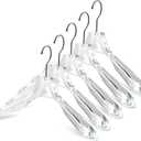5 Pack Acrylic Green Clothes Hangers with Durable 360 Degree Silver Hook | Premium Quality Acrylic Hangers Green, Silver
