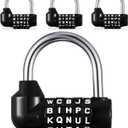Shimeyao 4 Pcs Gym Locker Lock 5 Digit Combination Lock Your Own Word 5 Letter Lock for Gym Sports Locker, Safety Padlock for Sports Locker, Toolbox, Hasp Cabinet Storage, Black