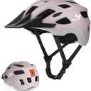 Bike Helmet for Adults, Lightweight Mountain Bicycle Helmet with USB Rechargeable LED Rear Light, Removable Sun Visor for Women, Men, Suitable for Cycling and Commuting