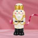 Valentine's Day Nutcracker Soldier Snow Globe with Music & 6H Timer Water Snow Globe Lantern USB & Battery Operated Tabletop Decoration for Valentine Festival Decorations Gifts (Gold Nutcracker)