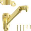 HOME MASTER HARDWARE Heavy Duty Handrail Stair Brackets Brass Staircase Hand Rail Bracket, Gold Finish, 1Pcs