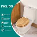 Toilet Seat, Solid Wood, Rubber Wood, High Gloss Finish, PIKLiDS (Elongated)