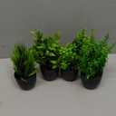 Der Rose Fake Plants 4 Packs Artificial Plants Small Faux Plants Black Bathroom Accessories for Halloween Bathroom Home Kitchen Coffee Table Office Desk Decor Indoor (Green)