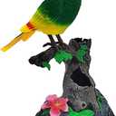 Tipmant Realistic Eelectric Birds Talking Parrots Electronic Pets Office Home Wall Desk Table Decoration Repeat What You Say Kids Toys Birthday Gifts (Green)