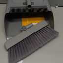 Broom with Dustpan Combo Set, 3 in 1 for Sweeping Indoor and Push Broom Outdoor with Dust Pan, 14.2 to 48.8 inch Adjustable Long Handle Broom and Dustpan Set (Light Grey)