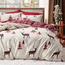 Bedsure Christmas Duvet Cover Twin - Holiday Kid's Bedding Collection Featuring a Christmas Snowflakes Pattern, Includes 1 Duvet Cover and 1 Pillow Sham (Twin, Snowflake) (Twin (68" x 90"))