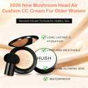 Hush Mekeup Foundation for Older Women, Warm Tone Mushroom Head Air Cushion CC Cream BB Foundation Makeup Moisturizing & Long-Lasting Full Coverage Makeup Concealer for Light to Medium Complexions