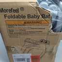 MoreFeel Collapsible Baby Bathtub for Newborn with Thermometer & 1 Hooded Towel & 1 Soft Floating Cushion,Portable Travel Bathtub with Drain Hole, Durable Foldable Baby Tubs for Infants to Toddler (Grey)