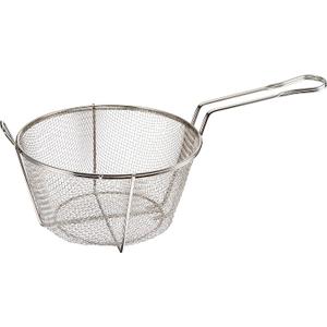 Winco 9 1/2" Round Wire Fry Basket, 6 Mesh
