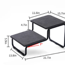 Dog Stairs for Large and Small Dogs, Extra Wide Metal Frame Dog Steps for Bed and Couch, Stable and Durable (Dark Grey, 20.9H (Extra Wide), 2 Step