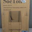 Soctone Telescoping Ladder, 12.5 FT Aluminum Button Retraction Extension Ladder with 2 Triangle Stabilizers, Multi-Purpose Ladder with Slow Down Design, 330lbs Max Capacity for House Daily Life