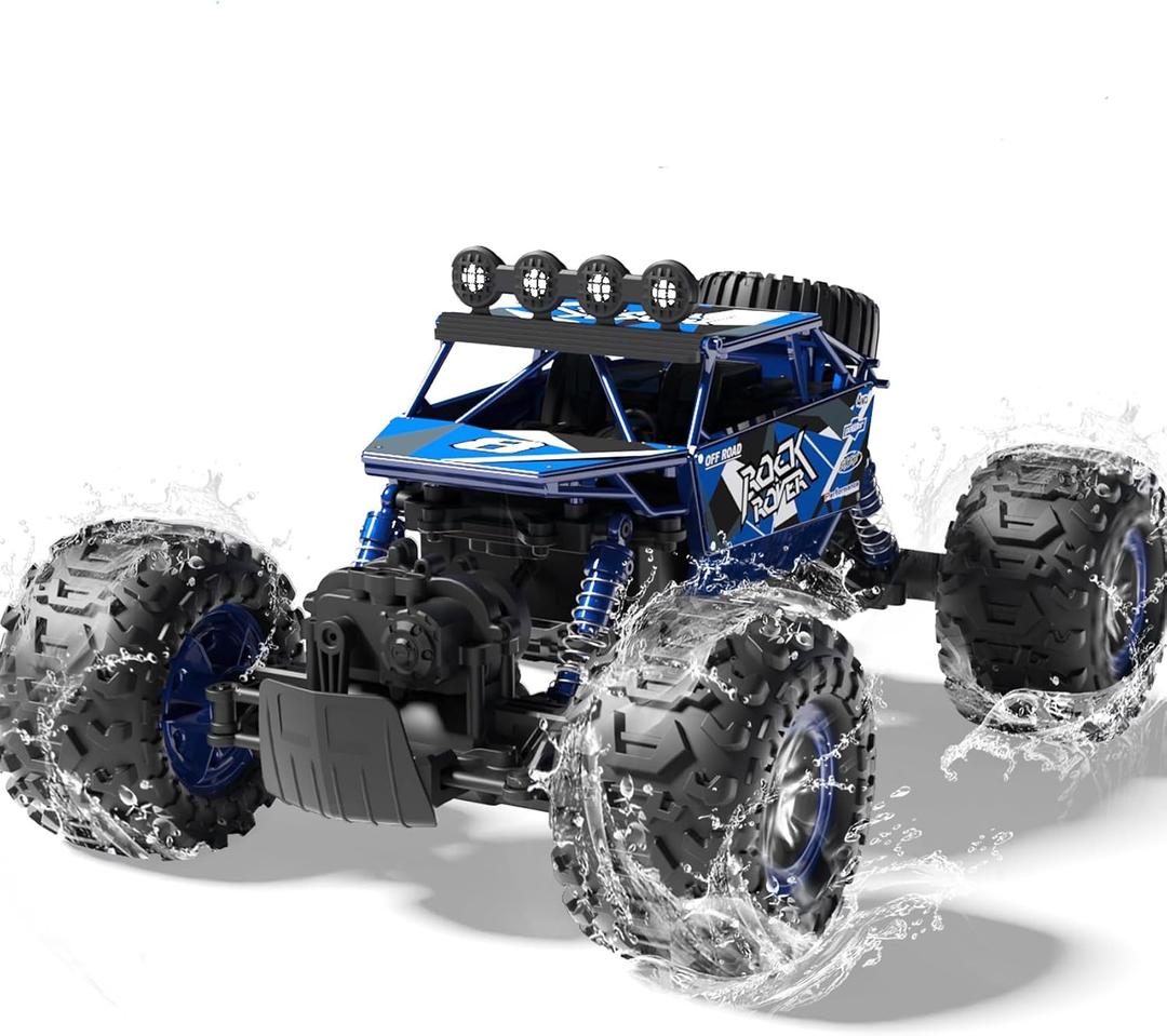 BananMelonBM 1:10 Scale Remote Control Car, 48+ KM/H High Speed Amphibious RC Monster Truck, 4WD Waterproof Off RC Road Car, 2 Batteries 80Mins Play, Toy Gift for Adults Kids Boys Girls