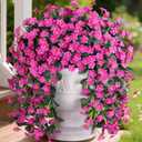 Artificial Fake Hanging Flowers Plants for Outdoor Outside, 2 PCS Faux Silk Fuchsia Orchid Long Vines UV Resistant Look Real for Home Porch Patio Window Planter Decoration