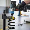 Heavy Duty Macpherson Strut Spring Compressor Tool - Impact Wrench Compatible, Coil Spring Extractor Kit with Overload Protection & Safety Guard, 3 Interchangeable Forks for Car & UTV
