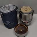 Pawovdeq 67 oz Adults Stainless Steel Vacuum Insulated Wide Mouth Soup Food Thermo Hot Food Jar with Keep Thermal Portable 3 Tier Stackable Bento Hot Food Containers Lunch Boxes (67 oz Silver)