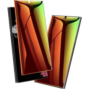 LYWHL 2 Pack for Samsung Galaxy S22 Ultra Privacy Screen Protector, Gradient Colorful Anti-Blue Light Anti-Spy Full Adhesive Flexible Film, Compatible Fingerprint Touch Sensitive 6.8 (Multi-Coloured)