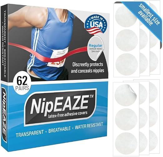NipEaze  4pack Value  The Original Transparent Nip Protector  Nipple Chafing Prevention; 62 pairs