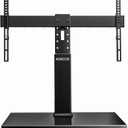 Universal Swivel TV Stand Base - Table Top TV Stand for 32 to 70 75 Inch TVs, Height Adjustable TV Mount Stand with Tempered Glass Base for Living Room, Bedroom, Holds up to 110lbs, Max VESA 600x400mm (Black)