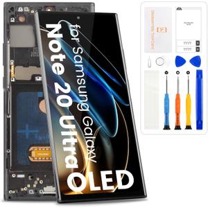 OLED for Samsung Galaxy Note 20 Ultra 5G Screen Replacement for Samsung Note 20 Ultra LCD Display N985U N986U Touch Digitizer Repair Parts with Frame (Black)