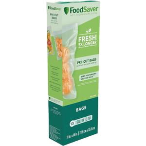 FoodSaver 1-Gallon Precut Vacuum Seal Bags with BPA-Free Multilayer Construction for Food Preservation & Sous Vide, 13 Count - FSFSBF0316-000,Clear