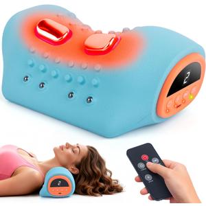Neck Massager with Heat, 2026 Upgraded 3 in 1 Portable Massager Stretcher, Vibration, Ergonomic Neck Pain Relief Device- Adjustable Cervical Traction for Home & Office, Lightweight Neck Massager Gifts