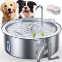 7L/1.8Gal Stainless Steel Dog Water Fountain, for Large Dogs, Cats, Multi-Pets, Ultra Quiet with 5-Layers Filtration, Pet Dog Water Bowl Dispenser, 236 fl oz with 2 Filters (FN-W14)