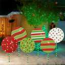 Hungdao 6 Pcs 15.75'' Large 3D Christmas Peppermint Lollipop Yard Decorations Red Green White Candy Signs with Stakes Xmas Winter Holiday Garden Sign Photo Prop Decor for Tree Lawn Patio Driveway