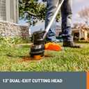 WORX Cordless String Trimmer, 13'' Electric Weed Wacker with Auto Feed, 40V Lightweight Weed Eater with Dual-exit Cutting Head, 2 Batteries & Charger Included, WG183, No Size
