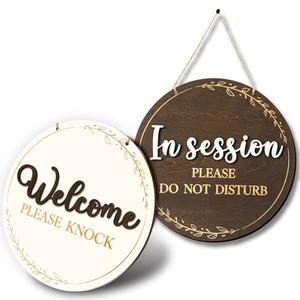 Woodamore In Session Door Sign For Therapists - Please Do Not Disturb Sign For Office Door, Therapy Session In Progress Doors Signs, Welcome Please Knock Signs For Doors, Massage Therapy Decor