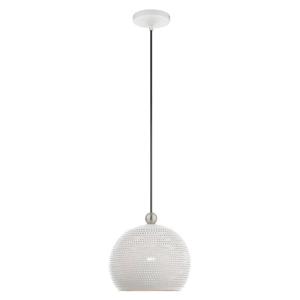 Livex Lighting 49100-03 1-Light Pendant, White