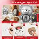 Cute Teddy Bear with Forever Preserved Real Rose,Eternal Flowers Elegant Rose Box with Teddy Bear Gift Card, Romantic Gift for Her in Valentine's Day, Mother's Day,Weddings, (White)
